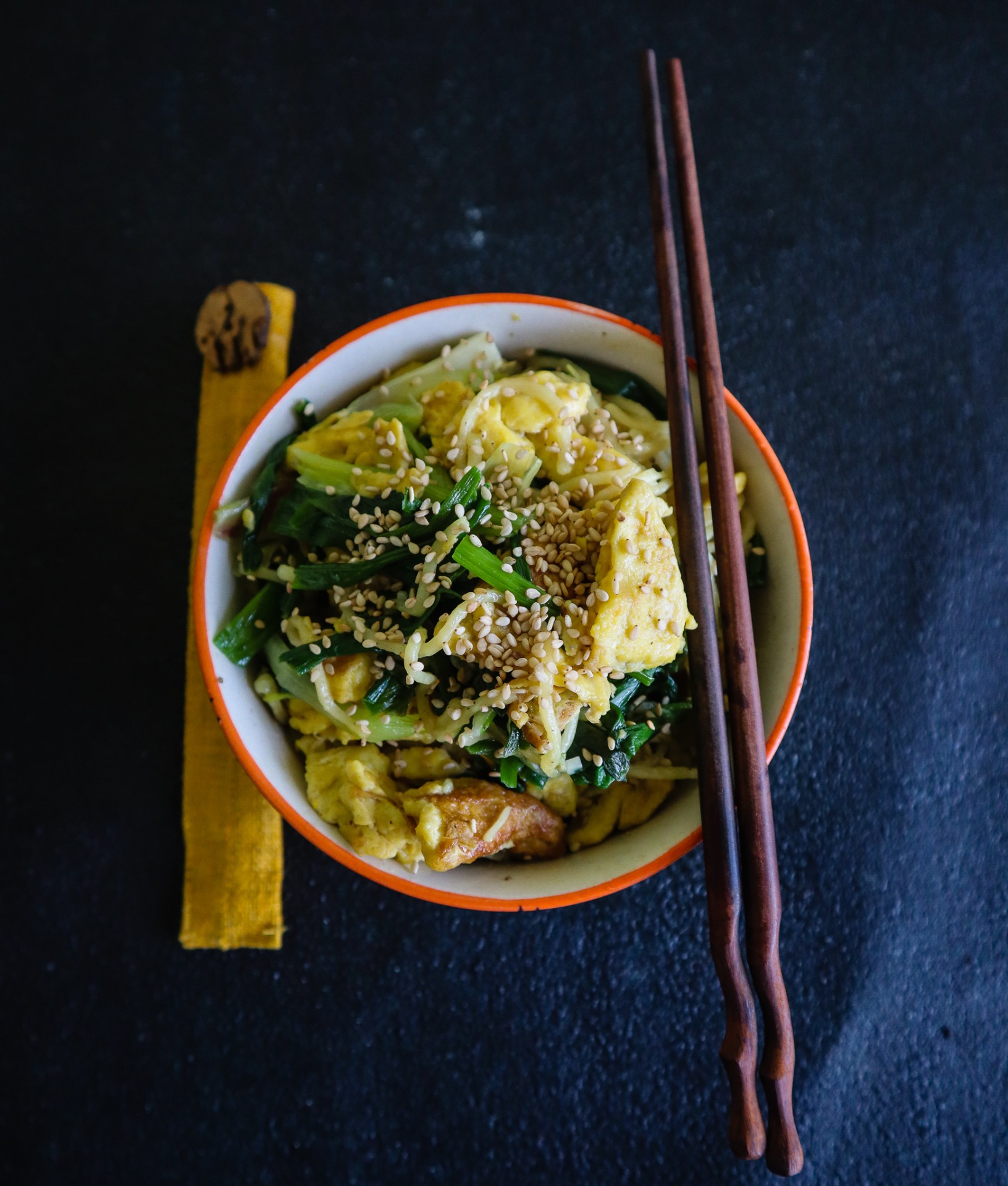 Sesame Egg Noodles | Copyright image on From The Corner Table