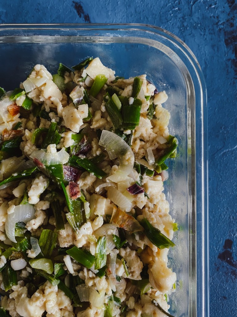 Spring Onion & Paneer Bhurji | Scrambled Spring Onion & Cottage Cheese | Copyright image | From The Corner Table